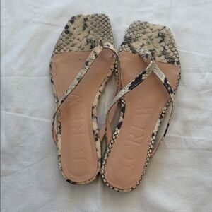 J. Crew Women's Beige and Black Snakeskin Sandals